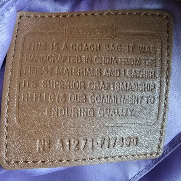 Coach North South Signature Duffel in Khaki Jacquard w/ Brown Leather #F17490 - Picture 14 of 15